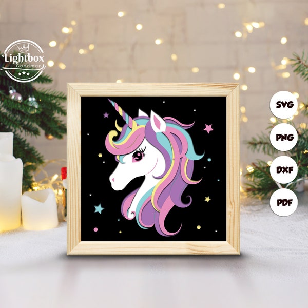 Unicorn 3 Shadow Box Files, Paper Cut Light Box Template Files, Shadow Box Paper Cut, 3D Papercut Light Box SVG File DIY, Cutting Cricut Unicorn 3 Shadow Box Files, Paper Cut Light Box Template Files, Shadow Box Paper Cut, 3D Papercut Light Box SVG File DIY, Cutting Cricut