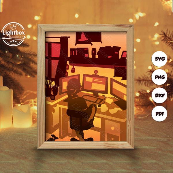 Game Room Shadow Box Files, Paper Cut Light Box Template Files, Shadow Box Paper Cut, 3D Papercut Light Box SVG File DIY, Cutting Cricut