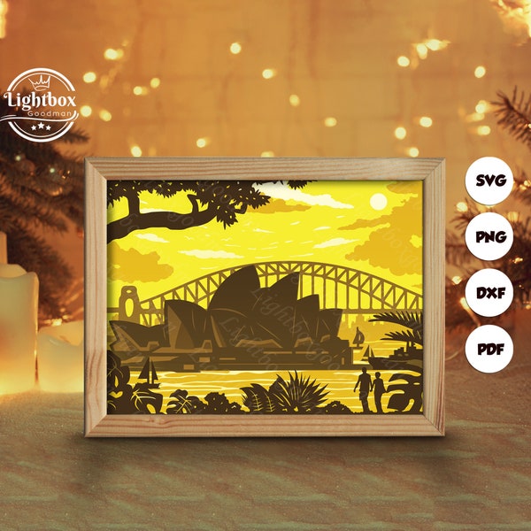 Opera House Shadow Box Files, Paper Cut Light Box Template Files, Shadow Box Paper Cut, 3D Papercut Light Box SVG File DIY, Cutting Cricut Opera House Shadow Box Files, Paper Cut Light Box Template Files, Shadow Box Paper Cut, 3D Papercut Light Box SVG File DIY, Cutting Cricut
