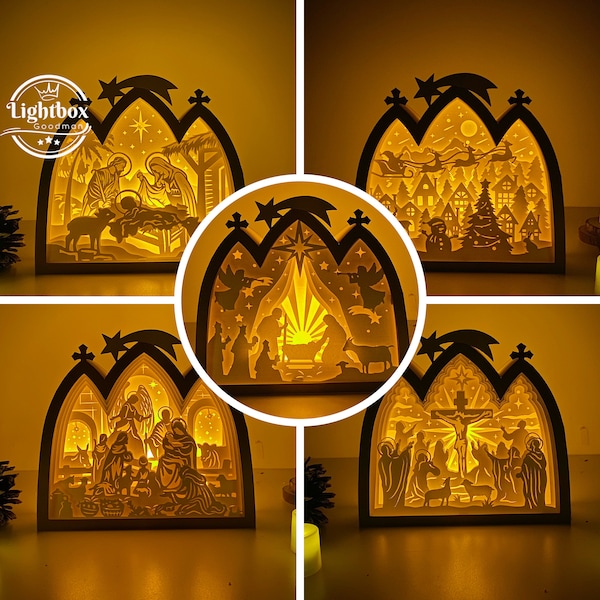 Pack 5 Christmas 2 Nativity House Box Shadow Box SVG For Cricut Projects DIY, Nativity House Box Lantern For Christmas Decoration Pack 5 Christmas 2 Nativity House Box Shadow Box SVG For Cricut Projects DIY, Nativity House Box Lantern For Christmas Decoration