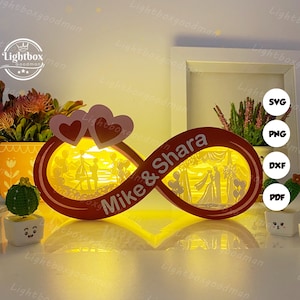Marry Me Infinity Love Box lantaarn SVG - liefdeslantaarn papier gesneden - DIY papieren lantaarn - papier snijden sjabloon - sjabloon liefdeslantaarn