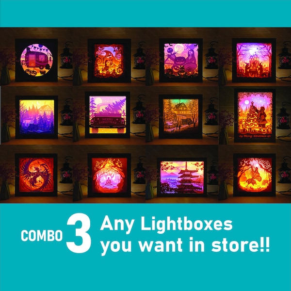 Combo 3 custom lightbox templates Paper cut light box template, shadow box, 3D papercut lightbox svg file DIY, cutting Cricut, Sillhouette Combo 3 custom lightbox templates Paper cut light box template, shadow box, 3D papercut lightbox svg file DIY, cutting Cricut, Sillhouette