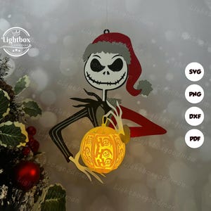 Nightmare Xmas 3 lanterne SVG - lanterne de Noël en papier découpé - lanterne en papier insecte bricolage - modèle de découpe de papier - modèle de lanterne de Noël