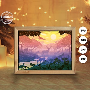 3D Frühling Silhouette, Schatten Box Vorlagen, Papierschnitt, Dateien für Cricut, für Silhouette, Laser Cut Files, 3D Layered Art