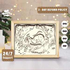 Orca Whale Shadow Box Template: 3D Layered Paper Cut Files (digital ...