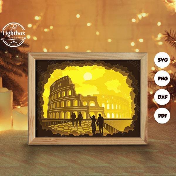 Colosseum 2 Shadow Box Files, Paper Cut Light Box Template Files, Shadow Box Paper Cut, 3D Papercut Light Box SVG File DIY, Cutting Cricut Colosseum 2 Shadow Box Files, Paper Cut Light Box Template Files, Shadow Box Paper Cut, 3D Papercut Light Box SVG File DIY, Cutting Cricut