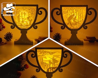 Pack 3 Father's Day Lantern SVG Paper Cut Template: DIY Craft (Digital Download)