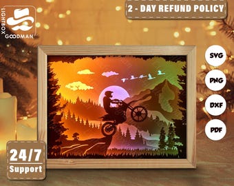 3D Landscape Layered Paper Cut SVG, Mountains, Lake and Trees, Cut File ...
