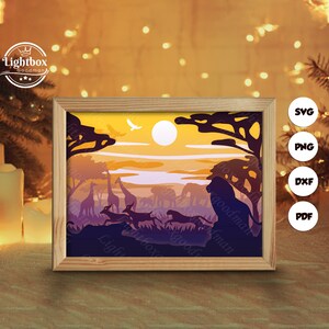 3d Simple Africa Silhouette, Shadow Box Templates, Paper Cut, Files for cricut, for Silhouette, Laser Cut Files, 3d Layered Art