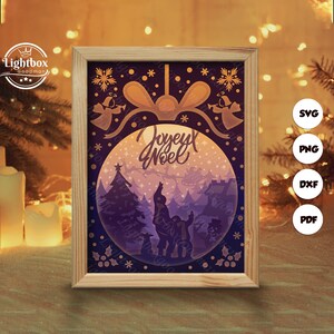3d Joyeux Noel Silhouette, Shadow Box Templates, Paper Cut, Files for cricut, for Silhouette, Laser Cut Files, 3d Layered Art 17