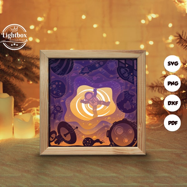 Astronaut Shadow Box Files, Paper Cut Light Box Template Files, Shadow Box Paper Cut, 3D Papercut Light Box SVG File DIY, Cutting Cricut Astronaut Shadow Box Files, Paper Cut Light Box Template Files, Shadow Box Paper Cut, 3D Papercut Light Box SVG File DIY, Cutting Cricut