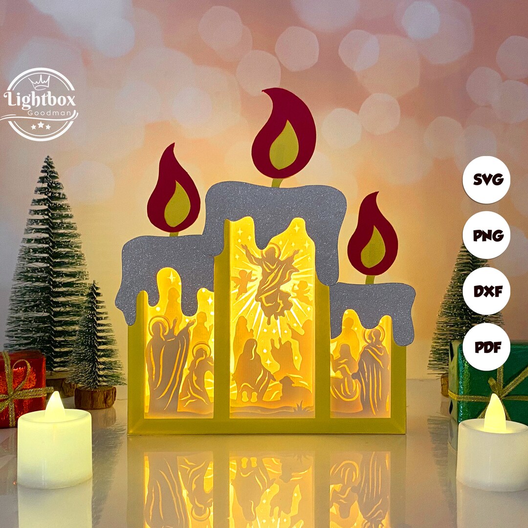 Jesus Candle Box Shadow Box SVG for Cricut Projects DIY, Jesus Candle