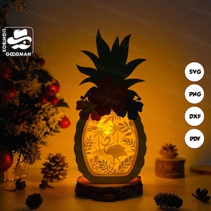 Tropical Lantern SVG - Tropical Lantern Paper Cut - DIY Paper Lantern - Paper Cutting Template - Tropical Lantern Template