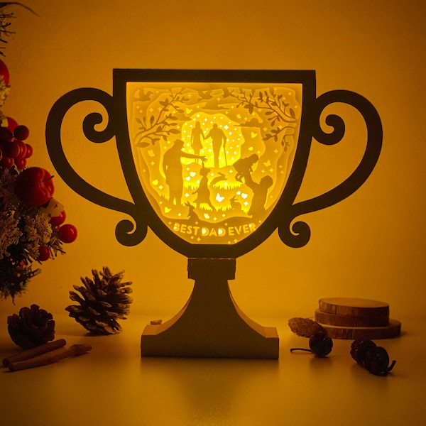 Father Day 1 shadow box svg, Father Day cup svg, cup paper lantern svg, cricut files, cutting lamp 3D shadow box