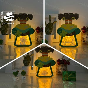 Plantilla SVG de corte de papel para linterna de caja de la suerte (3 unidades): Decoración DIY para San Patricio (Descarga digital)