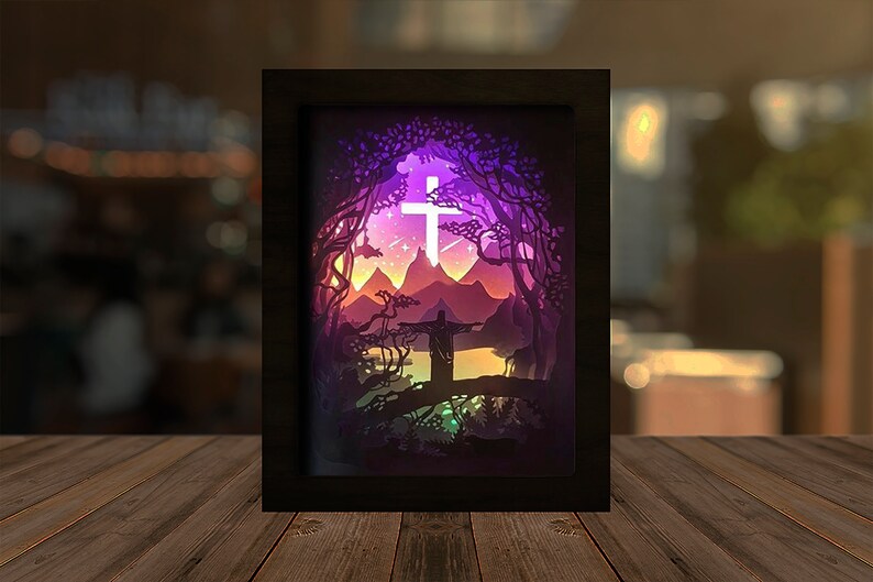 Jesus 1 Shadow box svg 3D Paper Cut Light Box Template SVG | Etsy