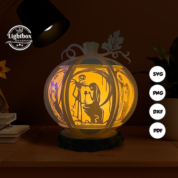 Nightmare Before Christmas Lantern Pumpkin Halloween SVG Template DIY, Halloween Night Light Decor, Halloween Light Box Paper Cut Nightmare Before Christmas Lantern Pumpkin Halloween SVG Template DIY, Halloween Night Light Decor, Halloween Light Box Paper Cut