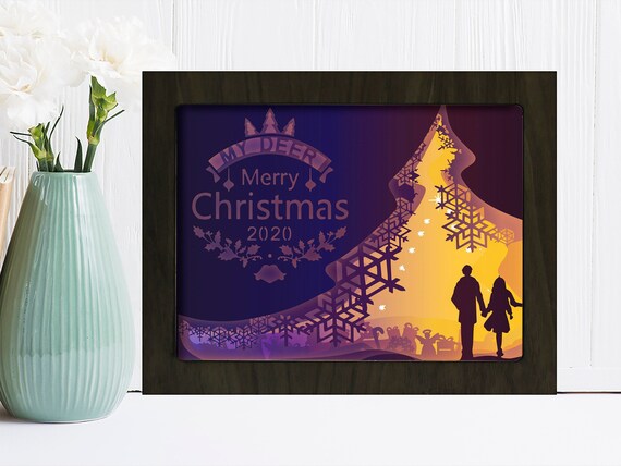 Download Template Light Box Svg Files Paper Cut Merry Christmas 3d Paper Cut Light Box Template Svg Files Merry Christmas Shadow Box Svg Home Hobby Craft Supplies Tools