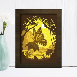 Download Butterfly 1 Paper Cut Light Box Template Shadow Box Svg Etsy