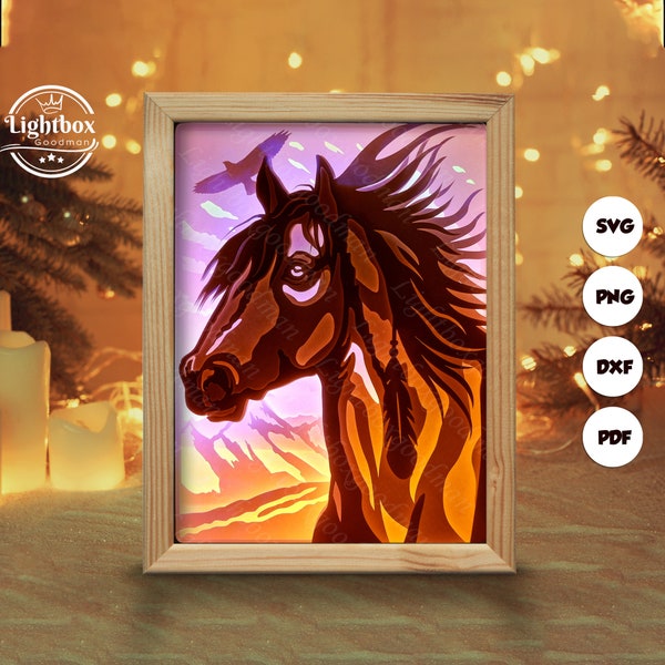 Horse Portrait Shadow Box Files, Paper Cut Light Box Template Files, Shadow Box Paper Cut, 3D Papercut Light Box SVG File DIY Horse Portrait Shadow Box Files, Paper Cut Light Box Template Files, Shadow Box Paper Cut, 3D Papercut Light Box SVG File DIY
