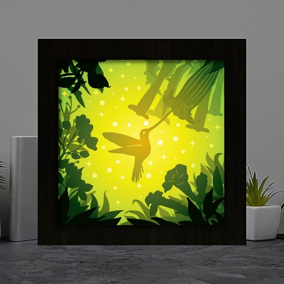 Download Hummingbird 2 Shadow Box Paper Cut Light Box Shadow Box Svg Etsy