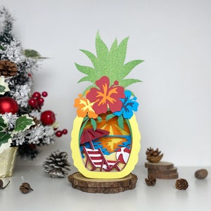 Lanterna de Verão SVG - Lanterna de Verão com Corte de Papel - Lanterna de Papel DIY - Modelo de Corte de Papel - Modelo de Lanterna de Verão