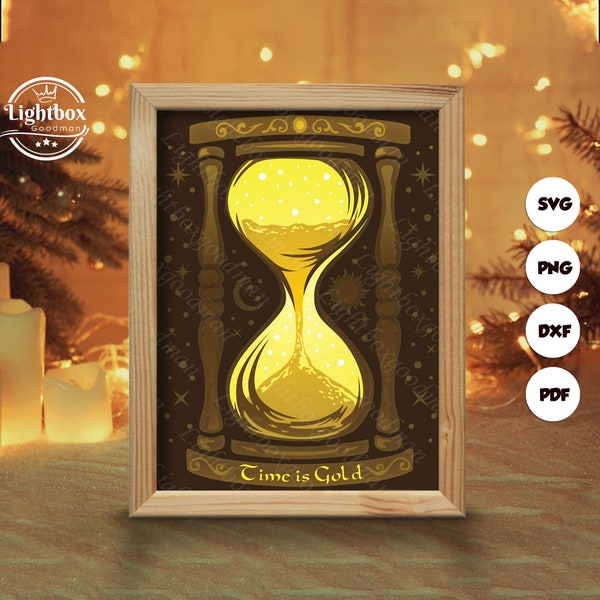 Hourglass Shadow Box Files, Paper Cut Light Box Template Files, Shadow Box Paper Cut, 3D Papercut Light Box SVG File DIY, Cutting Cricut