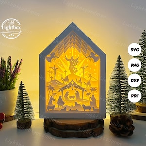 Lanterne de Jésus SVG - lanterne de Noël découpée en papier - lanterne en papier bricolage - modèle de découpe de papier - modèle de lanterne de Noël