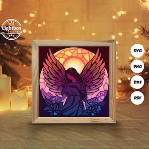 3D Engel Silhouette, Schatten Box Vorlagen, Scherenschnitt, Dateien für Cricut, für Silhouette, Laser Cut Dateien, 3D Layered Art 5