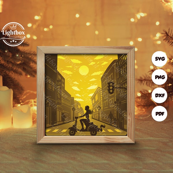 Beautiful Girl Shadow Box Files, Paper Cut Light Box Template Files, Shadow Box Paper Cut, 3D Papercut Light Box SVG File DIY