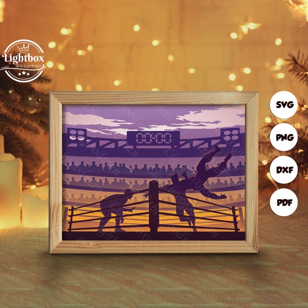 Wrestling Shadow Box Etsy