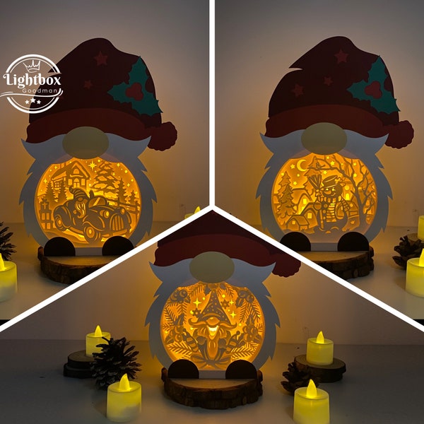 Pack 3 Christmas 1 Gnome Box Shadow Box SVG For Cricut Projects DIY, Gnome Box Lantern For Christmas Decoration Pack 3 Christmas 1 Gnome Box Shadow Box SVG For Cricut Projects DIY, Gnome Box Lantern For Christmas Decoration