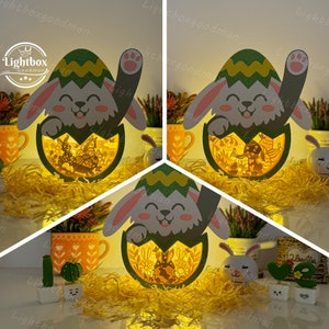Pack 3 boîte d'oeufs de Pâques 1 lanterne SVG - lanterne de Pâques en papier découpé - lanterne en papier bricolage insecte - modèle de découpe de papier - modèle de lanterne de Pâques
