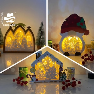 Pack 3 Christmas 19 Lantern SVG - Xmas Lantern Paper Cut - DIY Paper Lantern - Paper Cutting Template - Christmas Lantern Template