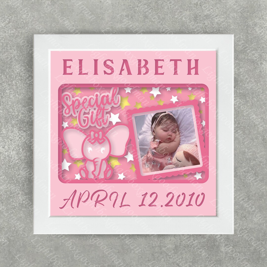 Baby Shadow Box Files, Paper Cut Light Box Template Files, Shadow Box