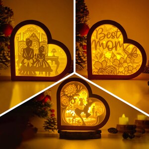 Pack 3 Moederdag lantaarn SVG - moeder lantaarn papier gesneden - DIY papieren lantaarn - papier snijden sjabloon - Moederdag lantaarn sjabloon