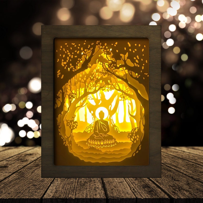 Download Buddha 1 Paper Cut Light Box Template Files Shadow Box 3d Etsy