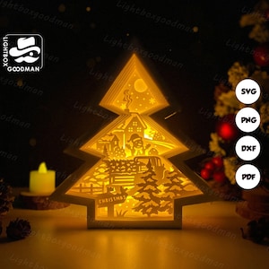 Christmas Lantern SVG Paper Cut Template: DIY Papercraft (Digital Download