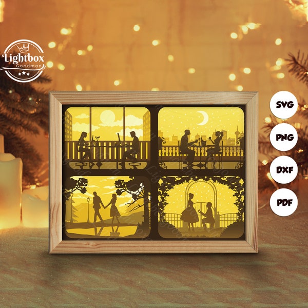 Love Story Shadow Box Files, Paper Cut Light Box Template Files, Shadow Box Paper Cut, 3D Papercut Light Box SVG File DIY, Cutting Cricut Love Story Shadow Box Files, Paper Cut Light Box Template Files, Shadow Box Paper Cut, 3D Papercut Light Box SVG File DIY, Cutting Cricut