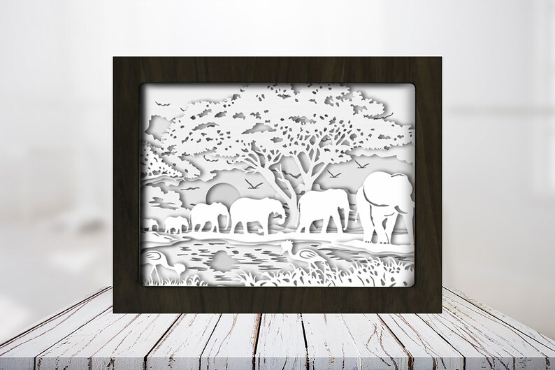 Free Free 112 Elephant Shadow Box Svg SVG PNG EPS DXF File