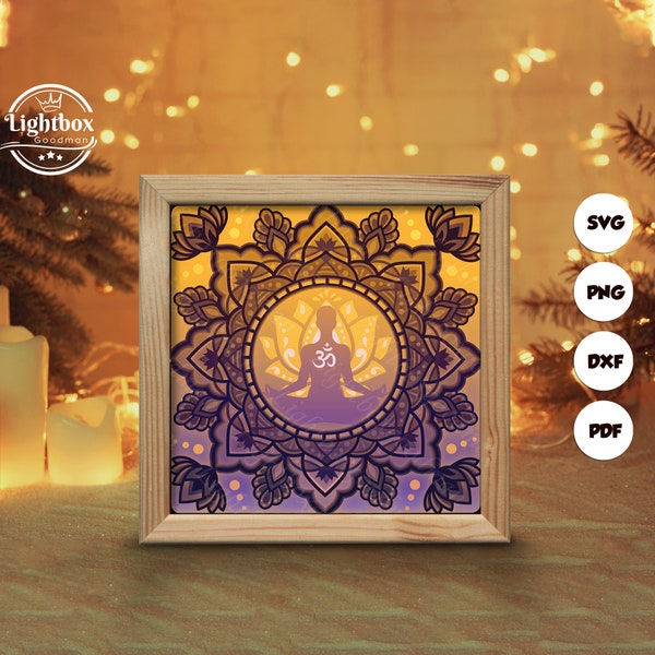 Yoga Shadow Box Files, Paper Cut Light Box Template Files, Shadow Box Paper Cut, 3D Papercut Light Box SVG File DIY, Cutting Cricut Yoga Shadow Box Files, Paper Cut Light Box Template Files, Shadow Box Paper Cut, 3D Papercut Light Box SVG File DIY, Cutting Cricut