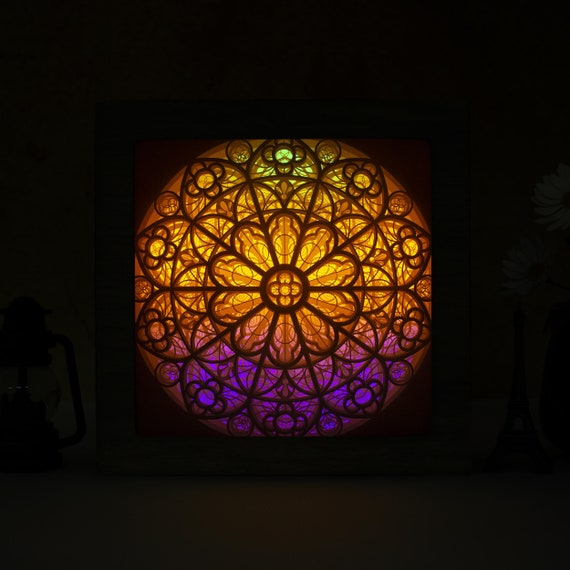 Download Mandala 1 Paper Cut Light Box Template Files Shadow Box 3d Etsy