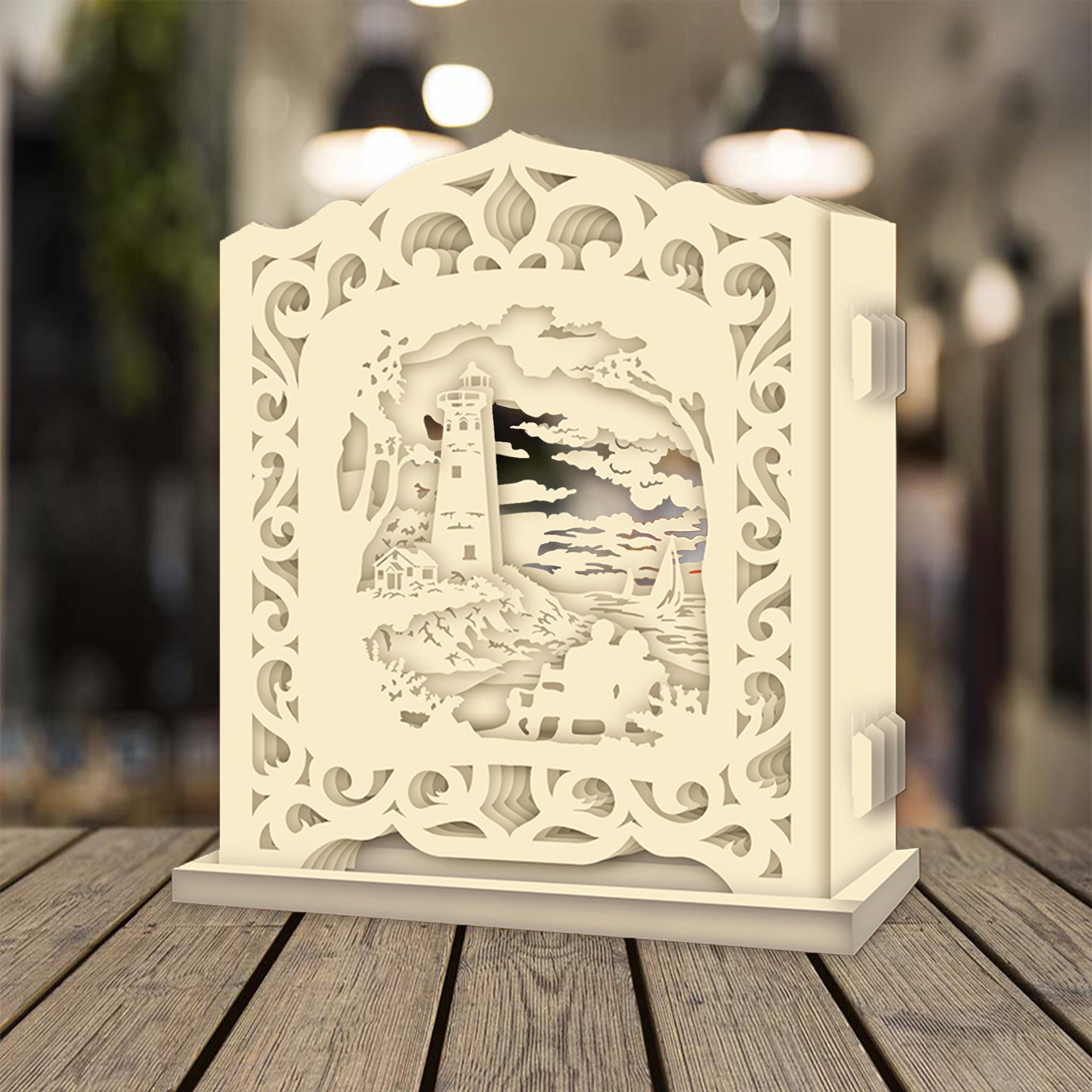 Lighthouse 3D Pop Up Light Box Template SVG Digital | Etsy