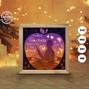 3D Lehrer Silhouette, Schatten Box Vorlagen, Papierschnitt, Dateien für Cricut, für Silhouette, Laser Cut Dateien, 3D Layered Art 3