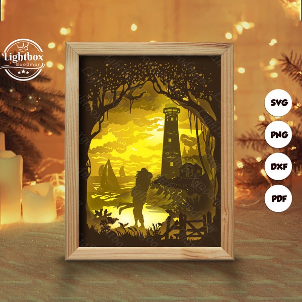 Lighthouse 4 Shadow Box Files, Paper Cut Light Box Template Files, Shadow Box Paper Cut, 3D Papercut Light Box SVG File DIY, Cutting Cricut Lighthouse 4 Shadow Box Files, Paper Cut Light Box Template Files, Shadow Box Paper Cut, 3D Papercut Light Box SVG File DIY, Cutting Cricut