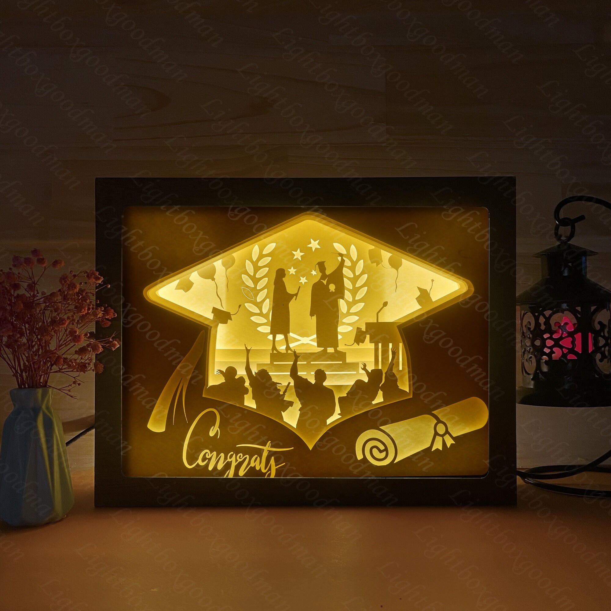 Graduation Shadow Box SVG 3D Graduation SVG Graduation Etsy Canada