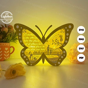 Lanterna a forma di farfalla per la festa della mamma in formato SVG - Lanterna a forma di animale, carta tagliata - Lanterna di carta fai da te - Modello di ritaglio della carta - Modello di lanterna per la mamma