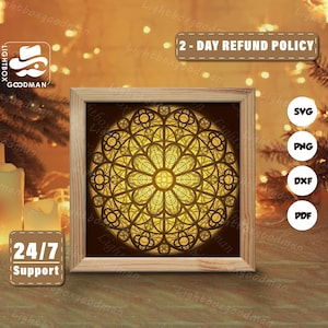 3d Mandala Silhouette, Shadow Box Templates, Paper Cut, Files for cricut, for Silhouette, Laser Cut Files, 3d Layered Art 1