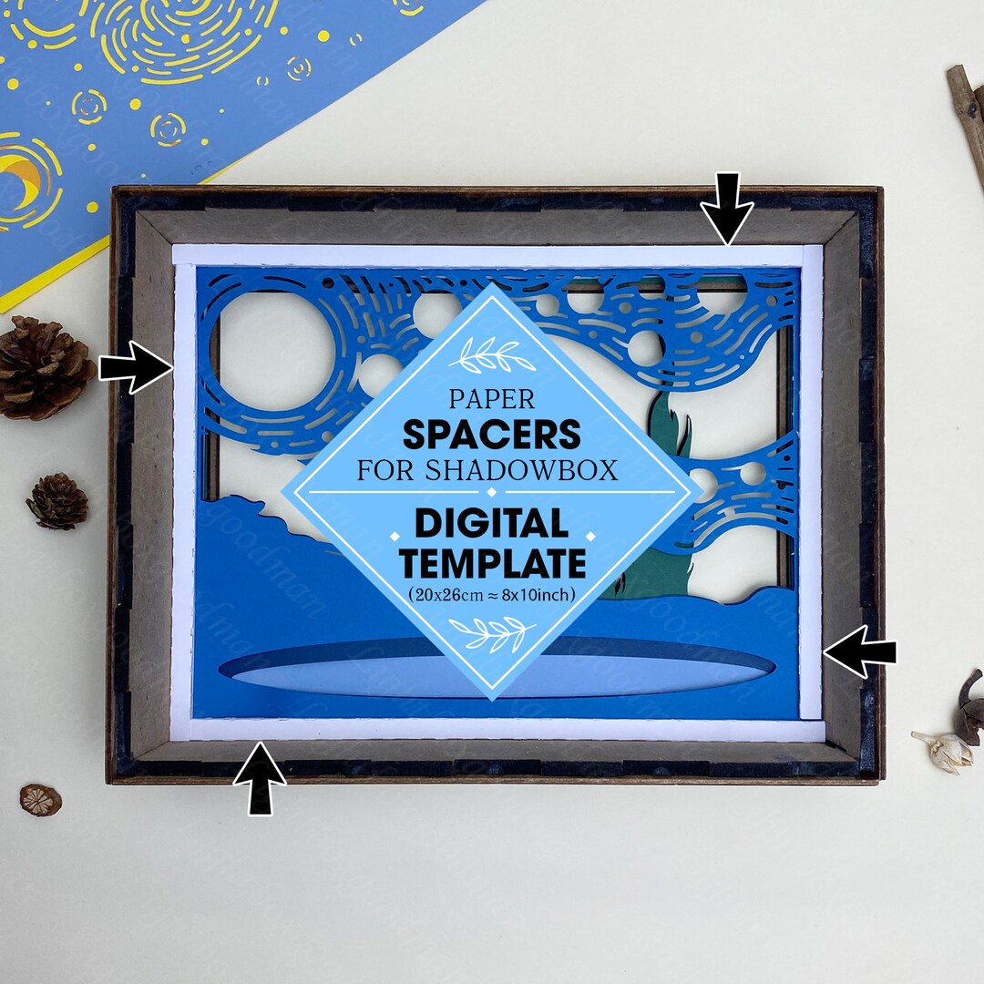 Paper Spacers Digital File DIY for Rectangle Box, 3D Shadow Box, 3D