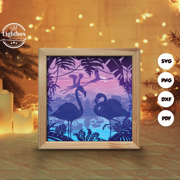 Flamingo 1 Shadow Box Files, Paper Cut Light Box Template Files, Shadow Box Paper Cut, 3D Papercut Light Box SVG File DIY, Cutting Cricut Flamingo 1 Shadow Box Files, Paper Cut Light Box Template Files, Shadow Box Paper Cut, 3D Papercut Light Box SVG File DIY, Cutting Cricut